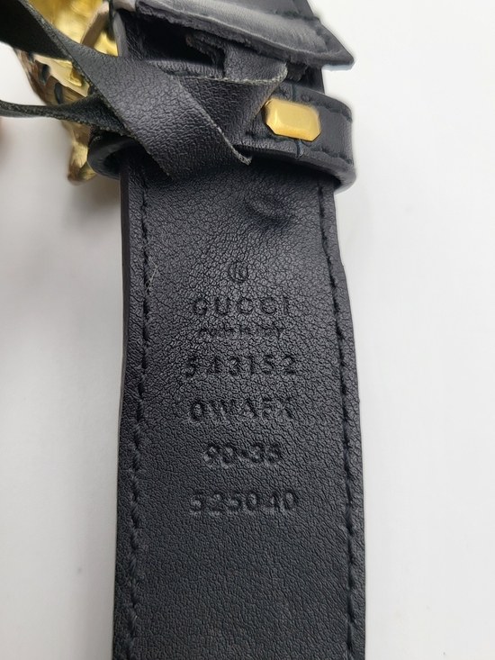 GUCCI Feline Tiger Head Buckle Leather Belt...Authentic.. main image 9